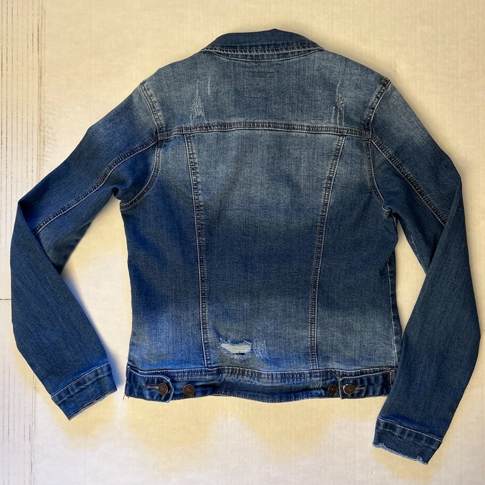 Denim Distressed Jean Jacket by Authentic Denim EN JEAN Collection Sz-M Z12 - Picture 6 of 10